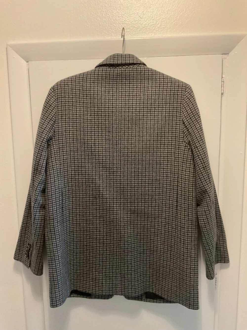 Everlane Oversized Blazer, Size 4, Grey Plaid Pattern